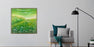 Daisies Green Field Landscape Oil on Panel Painting, Signed
