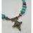 Tribal Moroccan Turquoise & Silver Necklace With Diamond Shaped Pendant