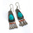 Vintage Moroccan Tribal Turquoise & Coral Jewelry Set, Cuff , Ring , Pair of Earrings (4 Pcs)