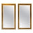 Pair of Hollywood Regency Style Brass on Wood Frame in White Wall Mirrors