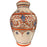 1980s Moroccan Hand Painted Orange, White and Blue Vase