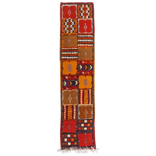 Vintage Moroccan Tribal Geometrical Pattern Runner, Rug or Carpet