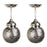 Silver Round Modern Moroccan Pendant or Chandelier, a Pair