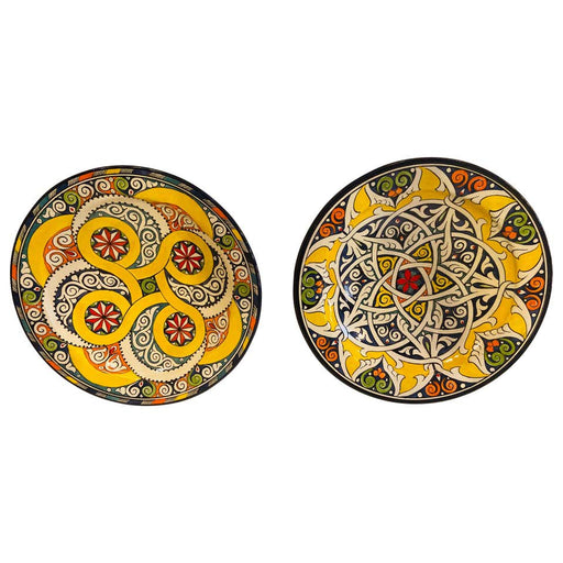 Hand Painted Large Ceramic Serving, Center Table or Decorative Plate, Set of 2