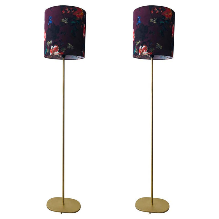 Pair of Modern Floor Lamps - Handmade Shades