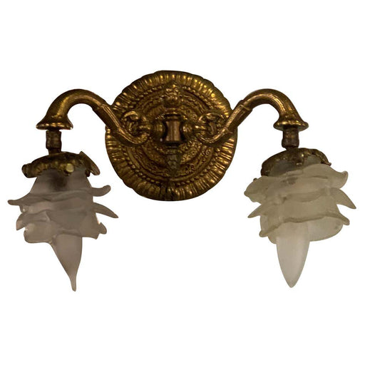 Louis XV Style Brass Double Globe Wall Sconce