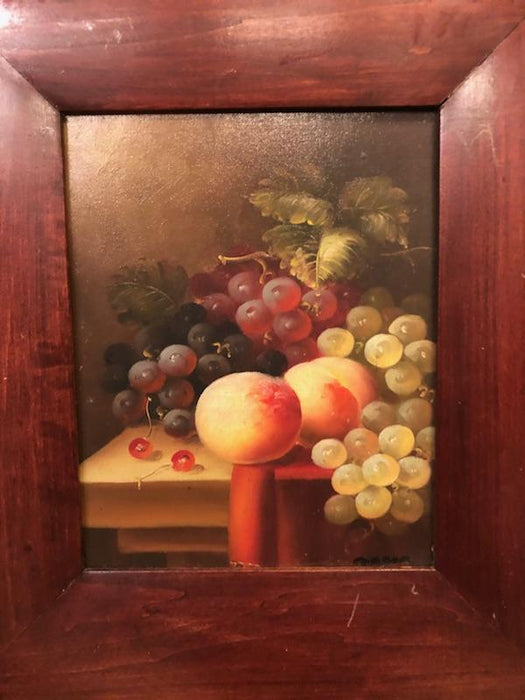1980s Oil on Canvas Fruits on Table Still Life Painting