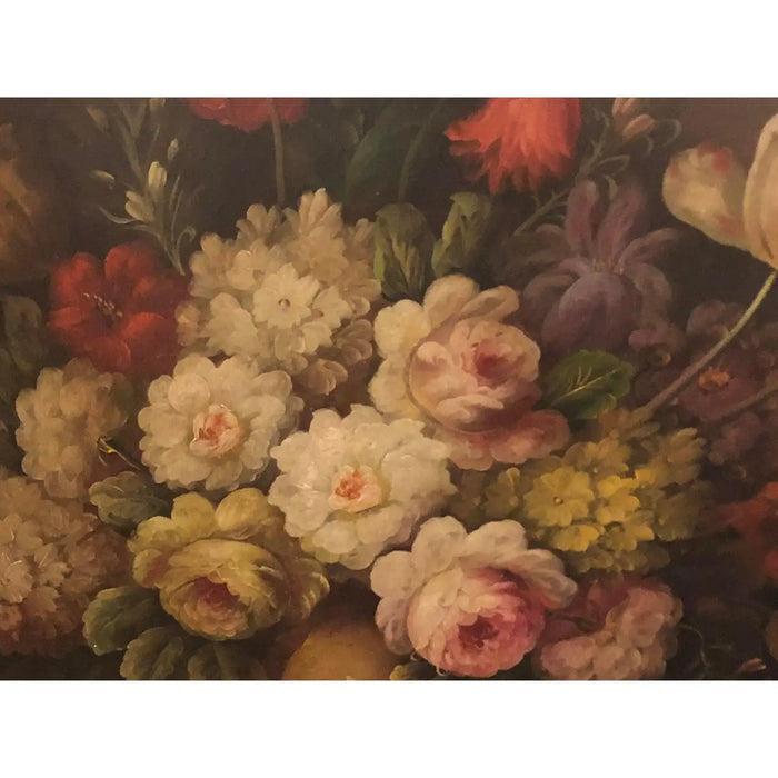 Classical Flower Vase Still Life Painting Oil on Canvas After Rodger Godchaux