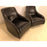 1990s Vintage Leather Rocking Chairs- A Pair