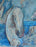 Horse Abstract Oil on Canvas Painting, Titled "On the Beach" and Signed