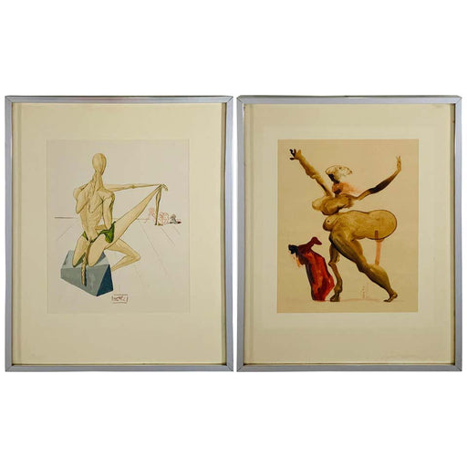 Salvador Dali The Divine Comedy Inferno Canto 5 and 33 Framed and Signed, 1960