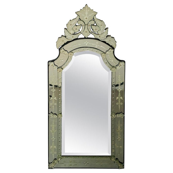 Antique Italian Venetian Etched Glass Mirror