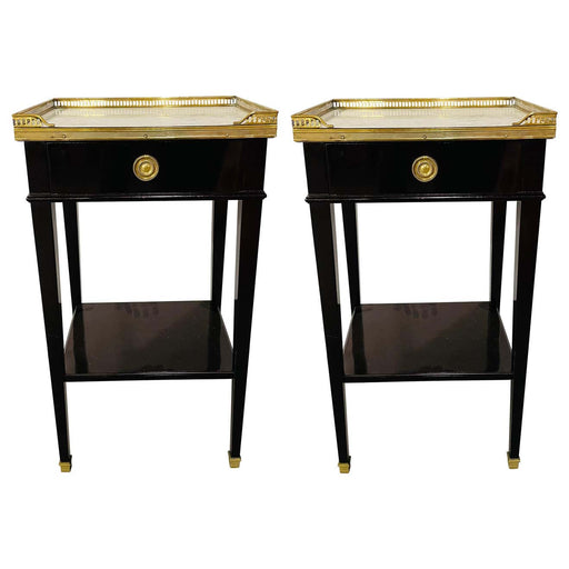 Maison Jansen French Modern Neoclassical Side Table or Nightstand, a Pair