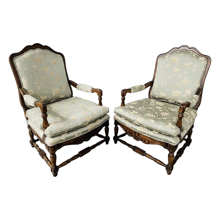 19th Century French Renaissance Throne Arm Chair, Pair