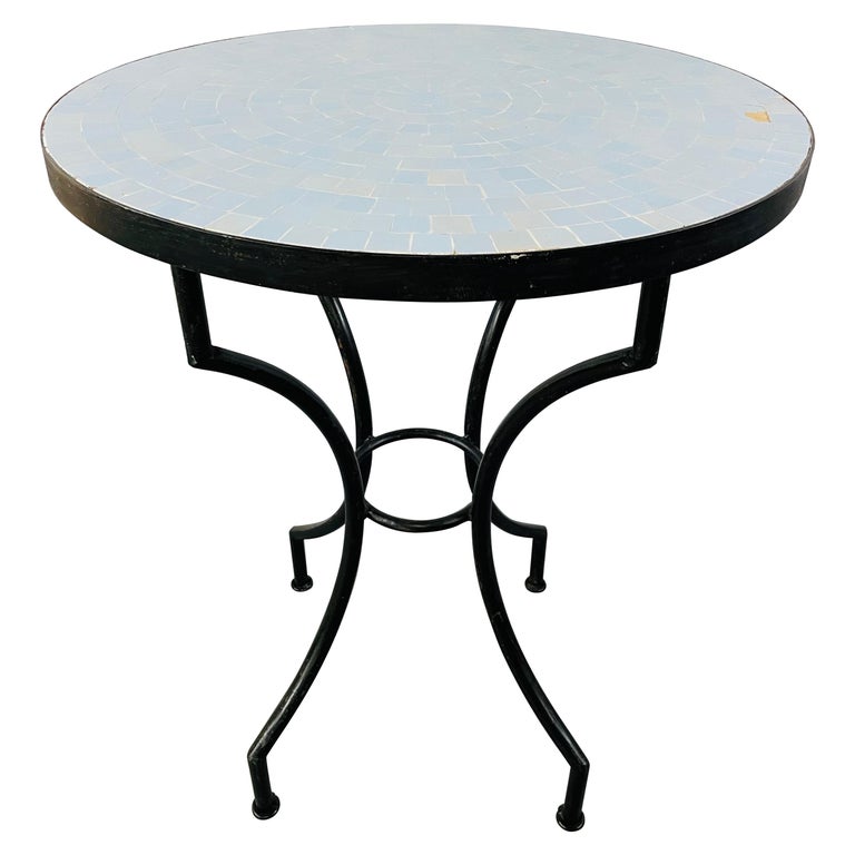 Mosaic Tile Bistro Style Round Table