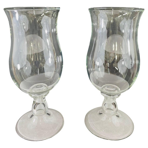 Modern Clear Glass Candleholder or Vase, a Pair