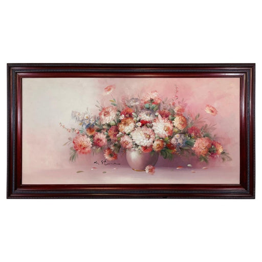 Oil on Canvas Still Life Flowers Painting Signed K.Stone