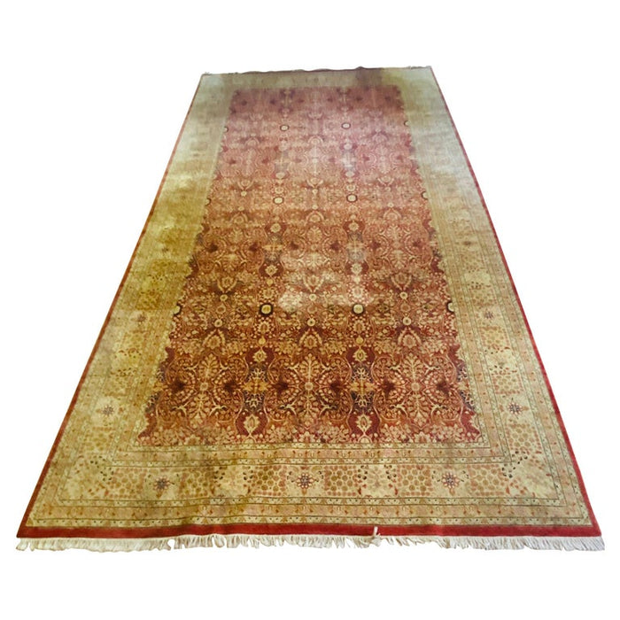 Vintage Large Hand Knotted Sarouk Persian Rug or Carpet