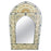 Moroccan Bohemian Style White and Gold Arch Shape Wall, Table or Vanity Mirror