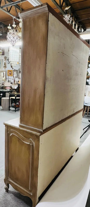 Mid-Century French Provincial Louis XV Style Breakfront Cabinet