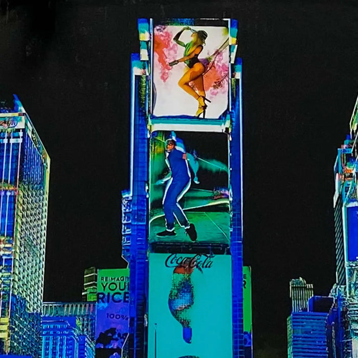 Urban Expressionist Digital Photography on Plexiglass Titled "Night On Broadway"
