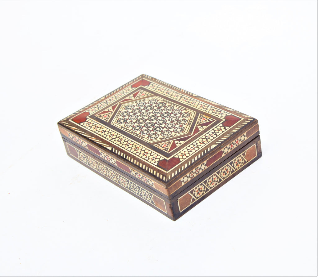 Antique Handmade Syrian Wooden Mosaic design Box orders #18#