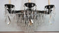 Niermann Weeks Empire Style Large Crystals and Metal Wall Sconce or Lantern