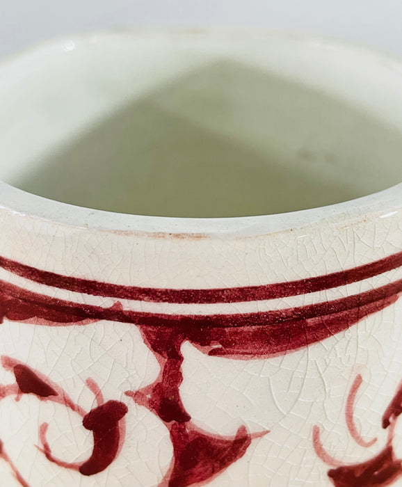 Burgundy Ceramic Hand Painted Cups - Set of 5