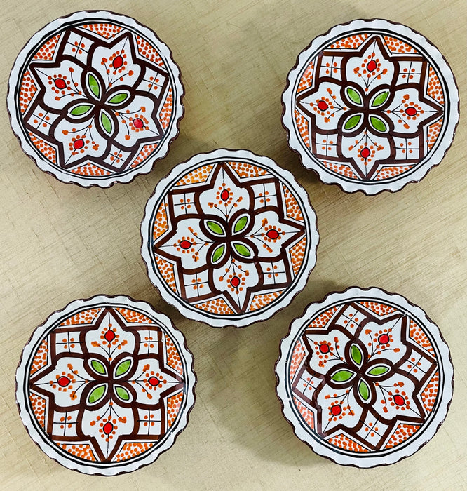 Handmade Moroccan Zahra Dining Plates, Set of 5