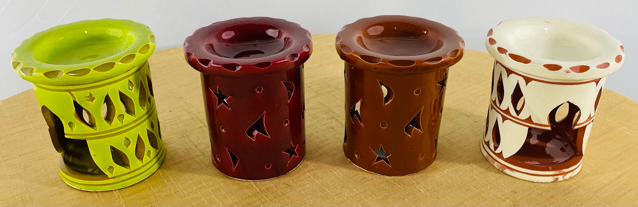 Set of Four Compatible Moroccan Candle Holders
