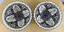 Vintage Tribal Moroccan Hand Painted Ceramic Bowls, a Set of 2