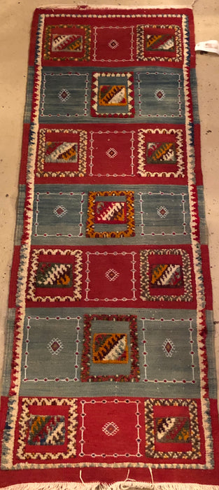 Berber Rug - Runner with Abstract and Geometric Patterns Handwoven