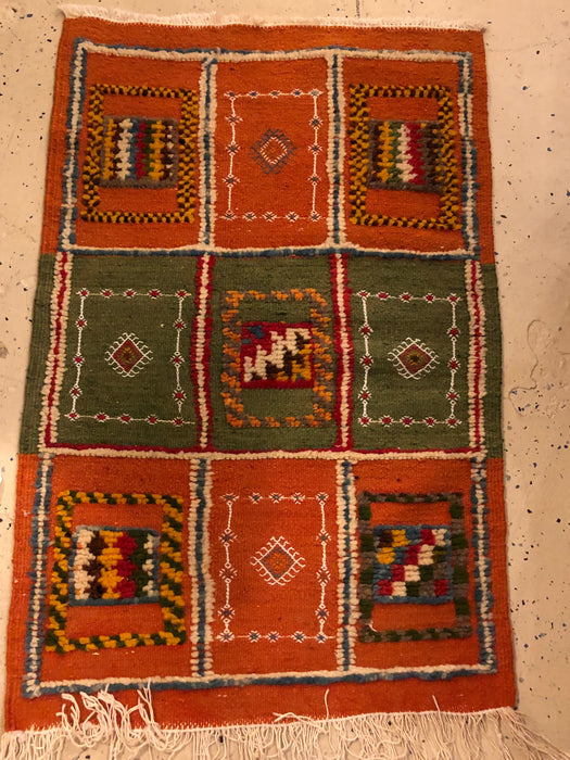 Berber Rug- Small with Abstract Elements on Panels