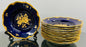Bavaria Waldershot 22 K Gold Design Porcelain in Cobalt Blue, Set of 69 Pcs