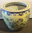 Very Large Vintage Chinese Yellow and White Jardinière or Fish Bowl Planter