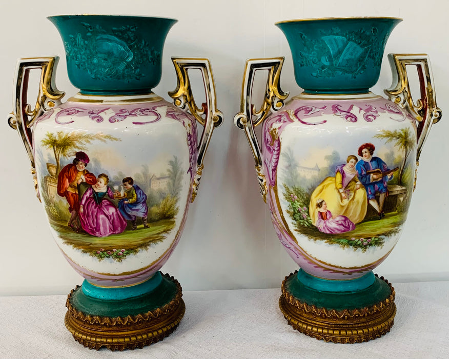 French Sèvres Style Vase or Urn, a Pair
