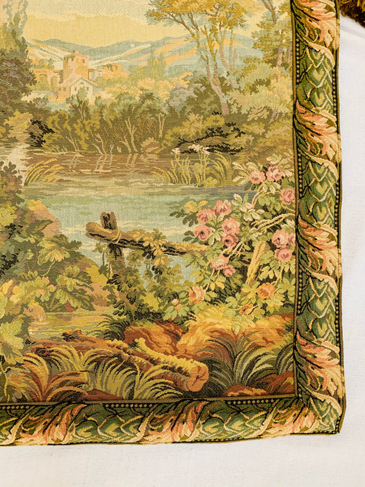 Late 19th Century French Handwoven Tapestry of Garden with Three Putti
