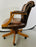 Chesterfield Style Brown Leather Upholstered Captain or Office Chair