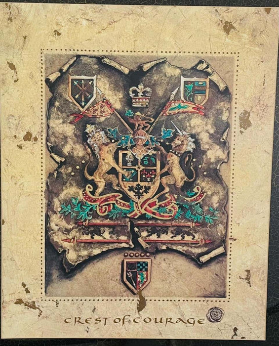 Vintage Royal English Coat of Arms Print, a Pair