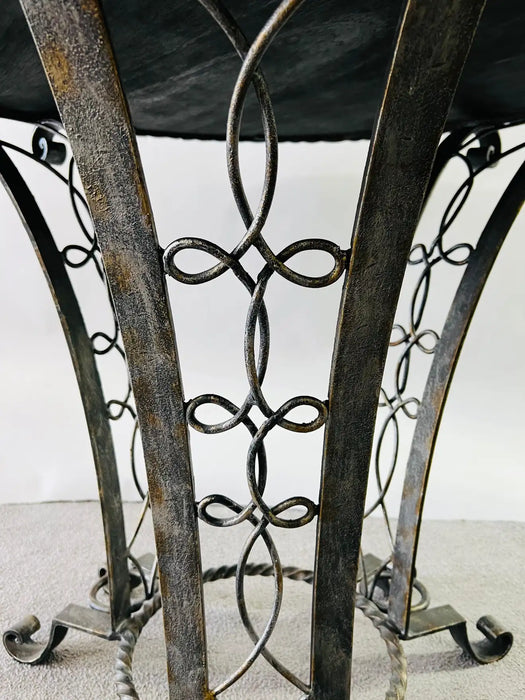 Gilbert Pouillerat Style Art Deco Wrought Iron Center Table with Mirrored Top