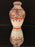 1980s Moroccan Hand Painted Orange, White and Blue Vase