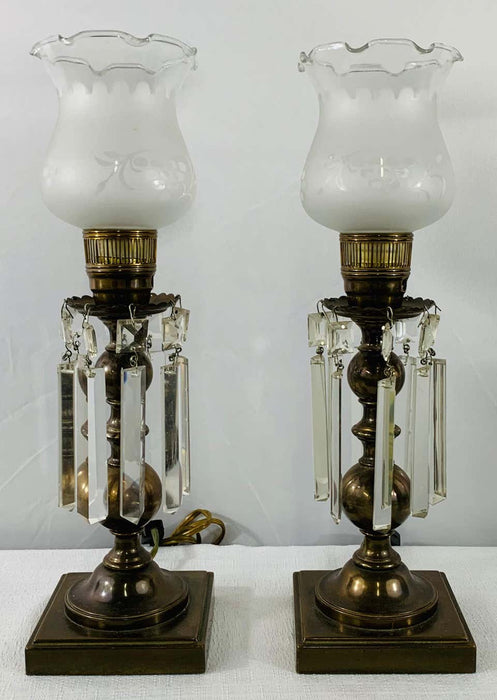 Empire Style English Hurricane Table Lamps