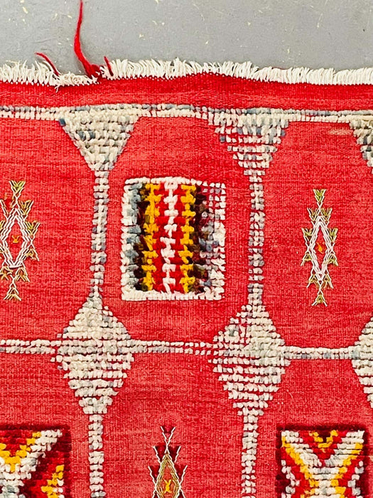 Vintage Tribal Red or Pink Moroccan Rug or Carpet