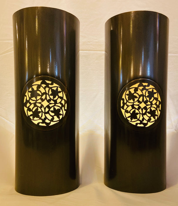 Pair of Indoor/Outdoor Pewter Copper Sconces or Lanterns. No Wiring Required