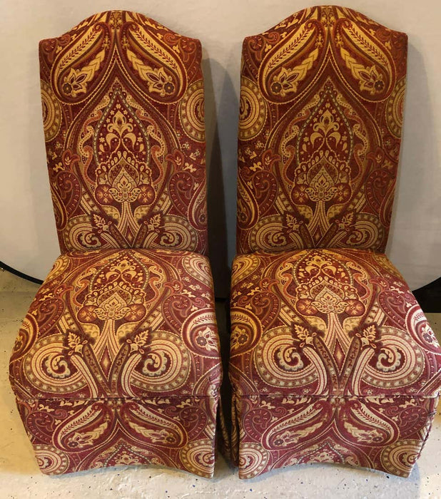 Pair of Drexel Heritage Burgundy Side Chairs in a Fine Upholstery