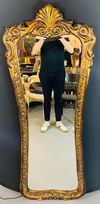 A Regency Style Gilded Tall Wall or Dressing Mirror