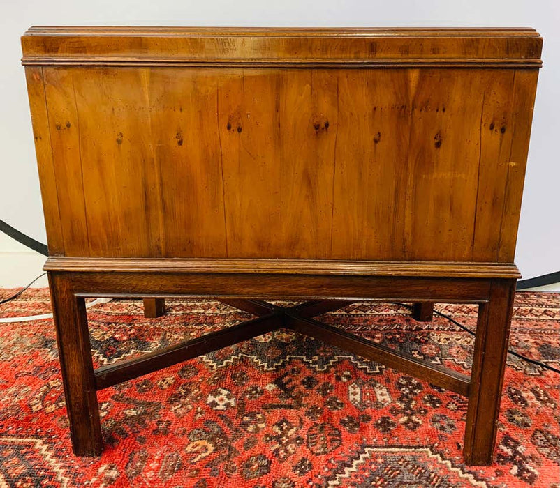 Mid-Century Modern Heritage Walnut Burl Wood Chest, End Table or Nightstand