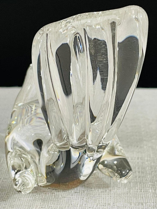 Mid-Century Steuben Glass Songbird Figurine, Signed