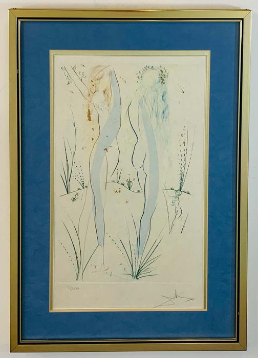 Salvador Dali "Two Nudes" of Song Solomon Etching Signed and Numbered