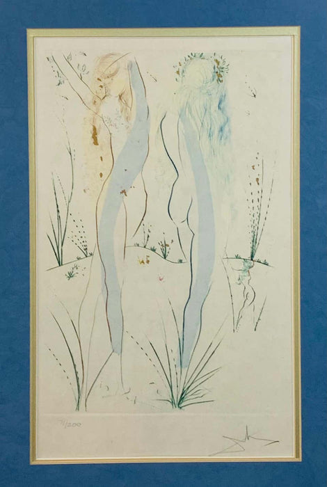 Salvador Dali "Two Nudes" of Song Solomon Etching Signed and Numbered